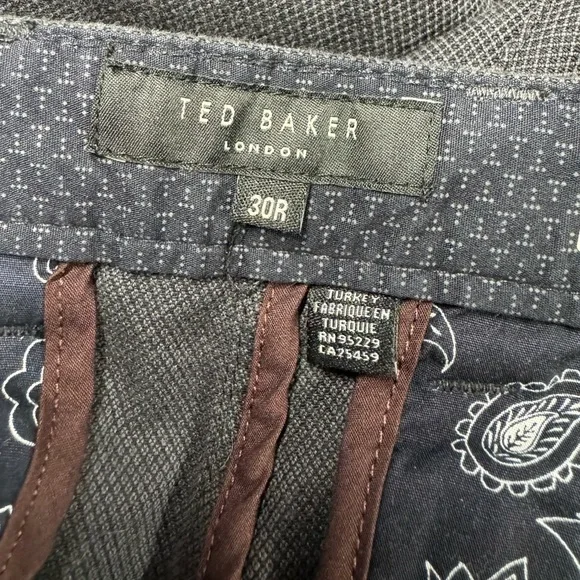 TED BAKER LONDON Saba Semi-Plain Weave Slim Fit Trousers Navy 30R
